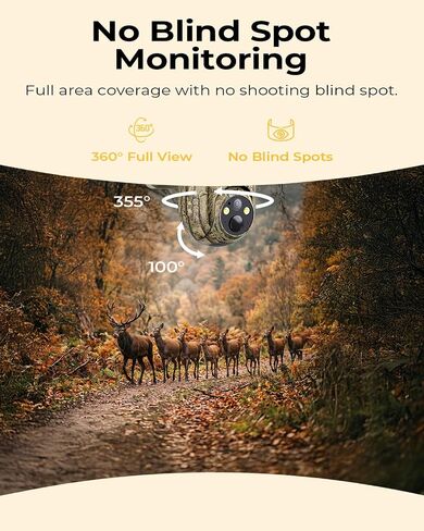 Oculview 4G LTE Cellular Trail Cameras, 360° 2K Live Streaming Game Camera, SIM Card Included, Low-Glow Night Vision, Solar Powered, Instant Alerts, Two Storage Ways, No WiFi Needed for Hunting&Trail in Saudi Arabia