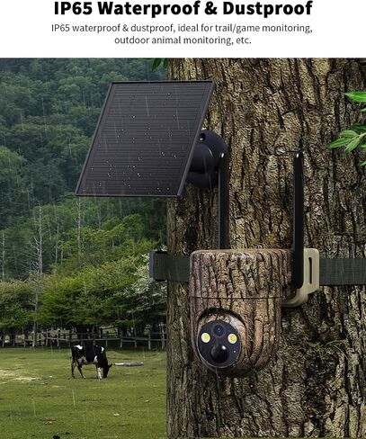 Oculview 4G LTE Cellular Trail Cameras, 360° 2K Live Streaming Game Camera, SIM Card Included, Low-Glow Night Vision, Solar Powered, Instant Alerts, Two Storage Ways, No WiFi Needed for Hunting&Trail in Saudi Arabia