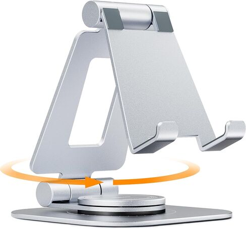Nulaxy 360° Rotating Multi-Angle Adjustable Phone Stand, Charging-Friendly | Portrait and Landscape Viewing, Foldable Design, Thick Case Friendly, Compatible with All Phones and Nintendo Switch in Saudi Arabia
