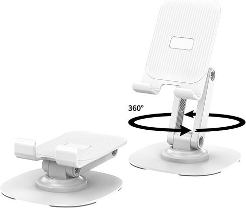 360° Rotating Cell Phone Stand for Desk (K69-Black) | Adjustable & Foldable Phone Holder, Aluminum Desktop Phone Stand with Anti-Slip Base, iPad Stand for Desk in Saudi Arabia