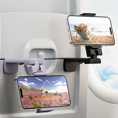 Klearlook Airplane Phone Holder for Flight, Desk, Tray Table | 360° Rotatable, Hands‑free Operation, Pocket‑Size Lightweight, Secure Grip for Most Smartphones in Saudi Arabia
