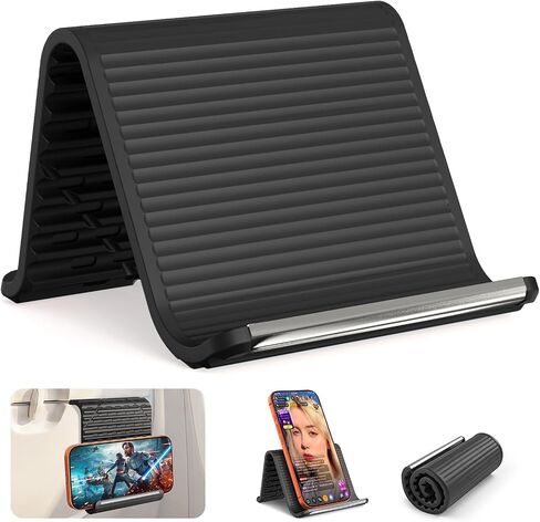 2026 Airplane Phone Holder, Flexible Silicone Portable Phone Stand | Foldable for Desk Bed Office, Travel Essentials Hands Free Mount for iPhone Tablet Laptop,Anti-Slip & Scratch-Resistant in Saudi Arabia
