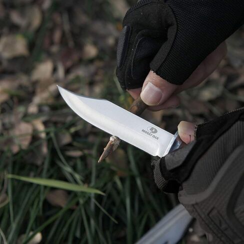 Mossy Oak 2-Piece Bowie Knife Set | Fixed Blade Hunting Knife with Leather Handle, Sheath Included in Kuwait