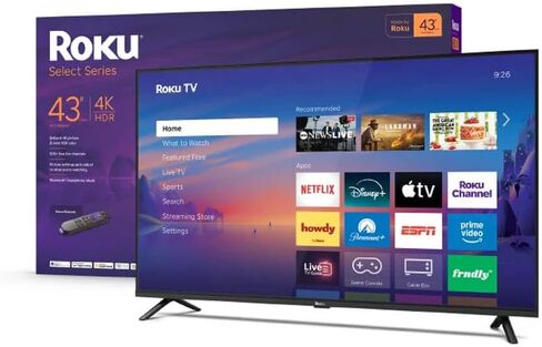 Roku 43" Select Series 4K Smart TV HDMI CPS Streaming Bundle 2026 | 43" 4K Smart TV with HDMI Cable, Streaming Bundle & 12 Month CPS Warranty Included. in Saudi Arabia