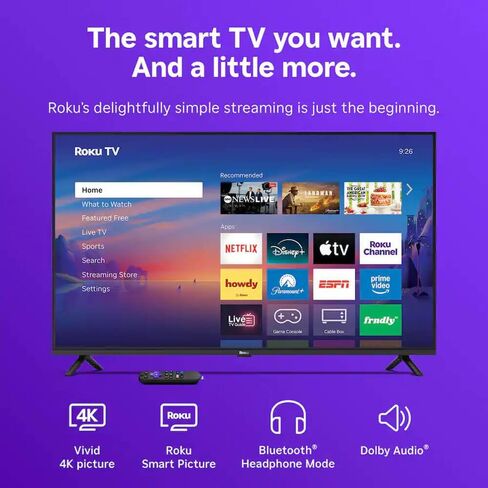 Roku 43" Select Series 4K Smart TV HDMI CPS Streaming Bundle 2026 | 43" 4K Smart TV with HDMI Cable, Streaming Bundle & 12 Month CPS Warranty Included. in Saudi Arabia