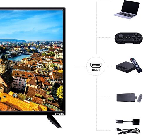ATYME 32-inch Class 60Hz 720p HD LED TV Flat Screen 1*USB 3* HDMI 1*VGA ARC Dual Channel 8W Speakers Monitor Television Non-Smart Television 320GM5HD in Kuwait