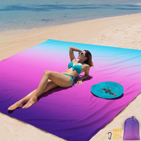 AISPARKY Beach Blanket Waterproof Sandproof,Extra Large,Picnic Blankets | Fit 4 Adult Oversized,Quick Drying,Compact,Lightweight,Vacation Essentials for Outdoor Beach Camping Hiking,Beach Gifts in Saudi Arabia