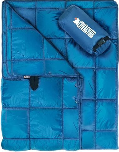 Camping Blanket, Packable Down Alternative Outdoor Blanket 57X78'' | Waterproof & Lightweight Blanket with Snap Buttons, Wearable Warm Puffy Quilt Blocks Wet. For Camping, Hiking, Backpack in Saudi Arabia