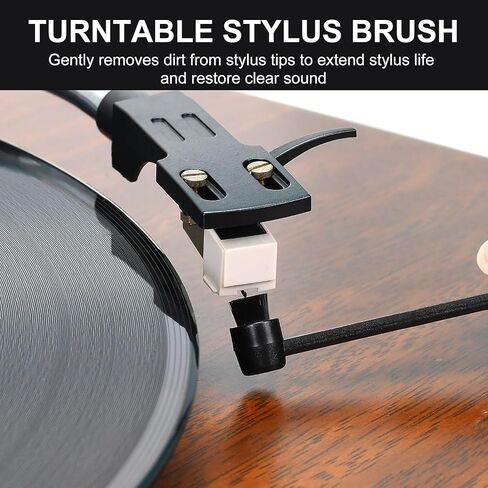 6-in-1 Vinyl Record Cleaning Kit | Vinyl Record Cleaner Kit – Includes 2in1 Velvet Microfiber Brush, Soft Antistatic Nano Fiber Brush, Cleaning Liquid, Duster & Stylus Brush, Storage Box, for Records in Kuwait