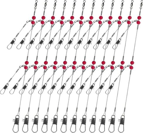 Narcissus Double Drop Saltwater Fishing Rig –2 Hook Bottom Rigs with Swivels & Snaps, Pre-Tied Surf Pier Boat Leader Line for Snapper, Bass, Mackerel, Catfish in Saudi Arabia