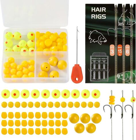 65/215PCS Carp Fishing Rig Kit Hair Rigs Carp Bait Fishing Equipment Accessories #2#4#6#8 in Saudi Arabia