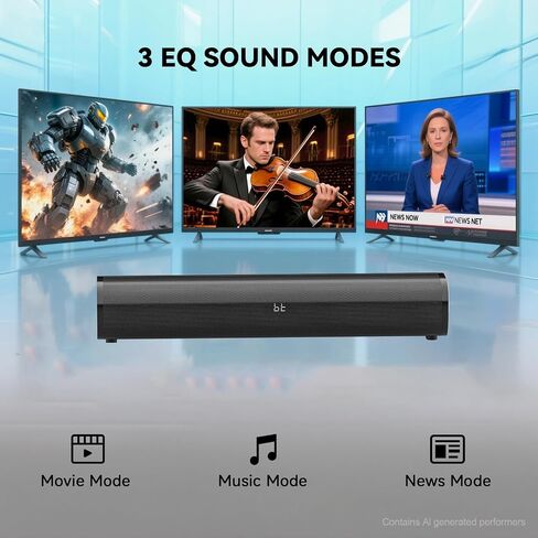 HDMI Sound Bar Smart TV, Home Theater Surround Sound Bars, TV Speakers Sounds Bar Bluetooth HDMI AUX OPT COAX USB Home Audio Surrounds Sounds System For PC Projector Game Movie/Music/News, Black in Saudi Arabia