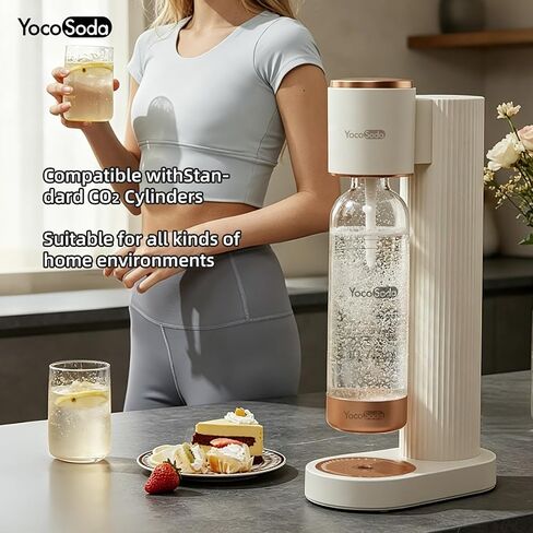 Sparkling Water Maker Soda Machine with 1L PET BPA-Free Carbonating Bottle | Soda Sparkling Water Machine Instantly for Home Compatible with 60L CO2 Cylinder (Cylinde Not Included) in Saudi Arabia