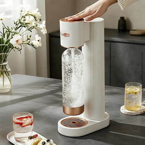 Sparkling Water Maker Soda Machine with 1L PET BPA-Free Carbonating Bottle | Soda Sparkling Water Machine Instantly for Home Compatible with 60L CO2 Cylinder (Cylinde Not Included) in Saudi Arabia