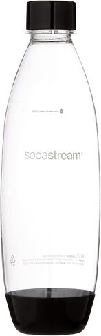 sodastream Twin Pack Fuse Carbonating Water Bottles 1 Litre, for Sparkling Water Maker, BPA Free, for Spirit, Spirit One Touch, Power, Play, Source, 2 x Reusable & Refillable Bottles (Black) in Kuwait
