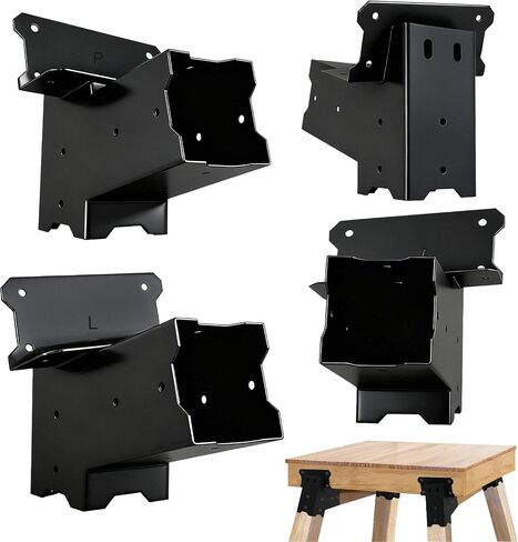 4x4 Outdoor Multi-Use Angle Brackets,Platform Bracket for Hunting Blinds, Shooting Shacks, Outdoor Platforms,Deer Stands,Set of 4 Black in Saudi Arabia