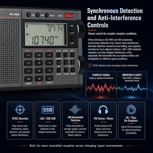 Tecsun PL-520 Portable AM FM Shortwave Radio with DSP SSB Receiver | Great Receiption, Sleep Timer, Travel and Emergency Radio in Saudi Arabia