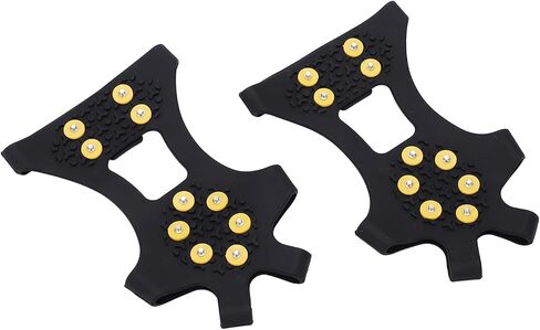 10 Teeth Stainless Steel Mountaineering Cleats Durable Ice Tongs for Outdoor Activities Winter Climbing Snow Game for Men Women Children in Saudi Arabia