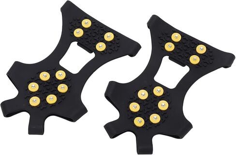 10 Teeth Stainless Steel Mountaineering Cleats Durable Ice Tongs for Outdoor Activities Winter Climbing Snow Game for Men Women Children in Saudi Arabia