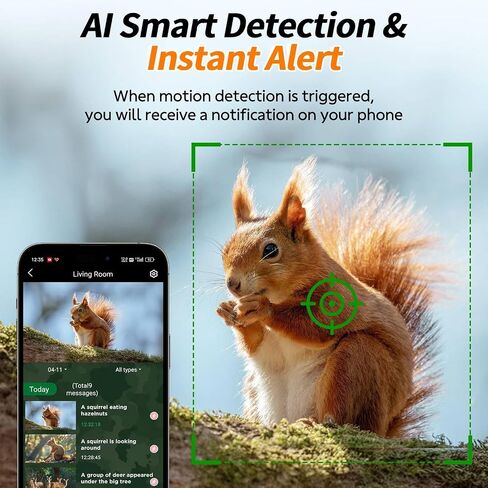 4G LTE Cellular Trail Camera, 2.5K 360° Live Feed with SIM Card Included | Solar Game Camera Auto Tracking Security Cameras Wireless Outdoor with Color Night Vision, Motion Activated for Outdoor in Saudi Arabia