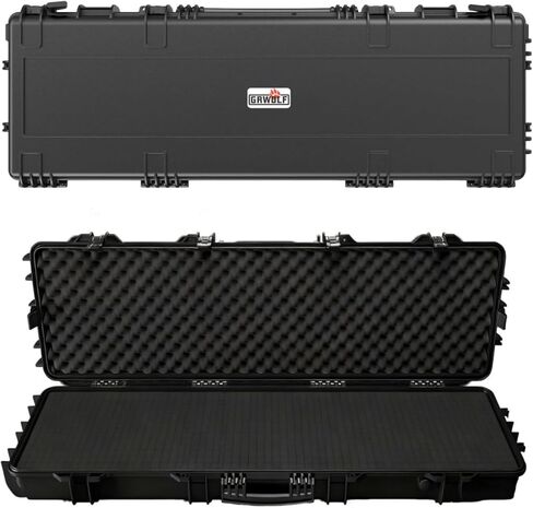 Hard Rifle Case 42.9" with Wheels, IP67 Waterproof & Crushproof Gun Case, TSA Approved Lockable Storage for Rifles, 3 Layer Pick and Pluck Foam + FREE Extra Cubed Foam Insert in Saudi Arabia