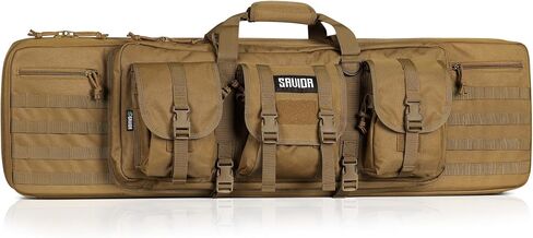 Savior Equipment American Classic Tactical Double Long Gun Bag Pistol Transportation Case w/Backpack Strap, Lockable Compartment, Available Length in 32" 36" 42" 46" 51" 55" in Kuwait