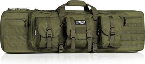 Savior Equipment American Classic Tactical Double Long Gun Bag Pistol Transportation Case w/Backpack Strap, Lockable Compartment, Available Length in 32" 36" 42" 46" 51" 55" in Kuwait