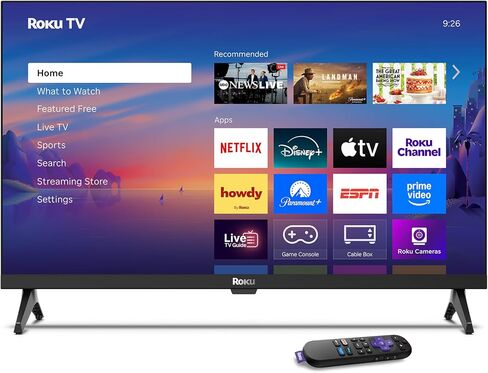 Roku Smart TV – 24-Inch Select Series, 720p HD TV – Roku TV with Voice Remote – Flat Screen LED Television with Wi-Fi for Streaming Live Local News, Sports, Family Entertainment in Saudi Arabia