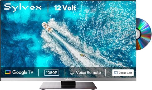 SYLVOX 12 Volt TV, 22" Smart Television with DVD Player Built in, 1080P Google OS ATSC NTSC WiFi Bluetooth HDMI USB, AC/DC Powered, 12V TV for RV Camper Boat Coastal Home (Marine Series) in Saudi Arabia