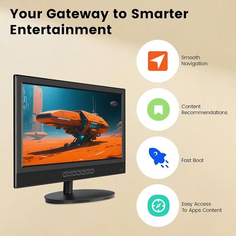 Jexiop 20inch Smart TV,Full HD 1080p LED Flat Screen with ATSC TV,with Built-in HDMI/USB/DC-12IN -Suitable for Kitchen Kid's Room Basement or RV Camper in Saudi Arabia