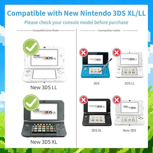 QUBAMG 6-1 Accessories Kit Compatible with New Nintendo 3DS XL/LL, Hard EVA Carrying Case, Clear PC Protective Case, Charger Cable, 4 Replacement Stylus Pens, Screen Protector Set, Cleaning Wipes, Full Protection Bundle in Saudi Arabia
