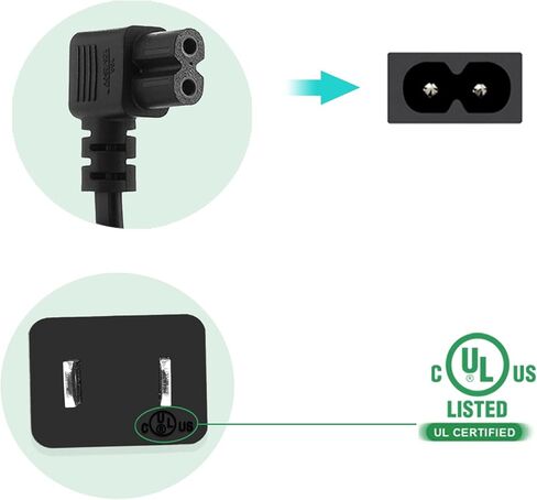 10 Feet Power Cord Compatible Samsung TV, TCL Roku LG LED LCD TV Right Angle Power Cable Replacement in Saudi Arabia