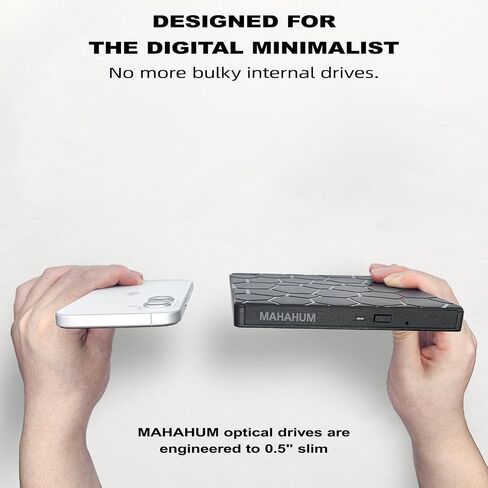 External CD/DVD Drive for Laptop, USB 3.0 & Type-C Portable CD Burner DVD Player, Plug and Play CD Reader Writer for MacBook Pro/Air, Windows 11/10/7, Linux, Ultra Slim Optical Drive in Saudi Arabia
