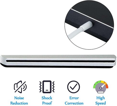 External USB-C SuperDrive DVD CD Drive Portable DVD CD Reader/Burner for Apple-MacBook Air/Pro/iMac/Mini/MacBook Pro/ASUS/DELL/Laptop with USB-C Port Plug and Play (Silver) in Saudi Arabia