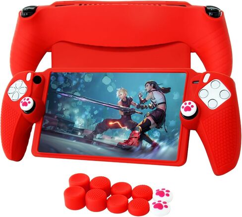 Glitter Purple Soft Silicone Case for PS Portal, Full Coverage Protective Cover with 8+2 Thumb Grip Caps (Low/Mid/High + Cat Paw), Sparkle Shockproof Shell, Anti-Slip Cover in Saudi Arabia