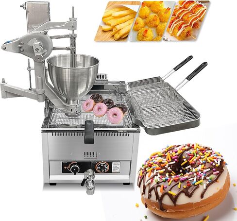 Kolice Commercial Natural Gas Heating Donuts Frying Machine Donuts Maker Doughnut Frying Making Machine with 3 Different Molds, Chicken Legs/Popcorn Chicken Fryer in Saudi Arabia