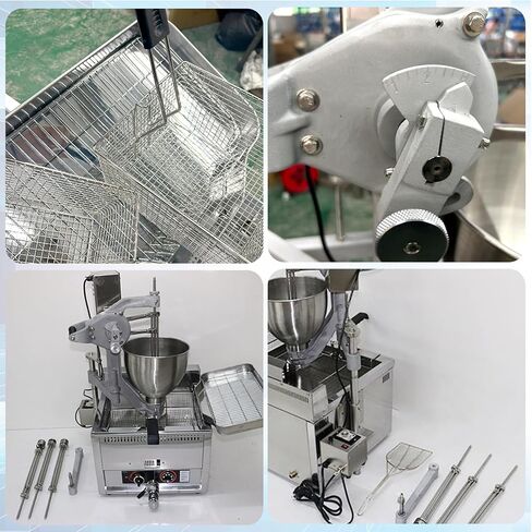 Kolice Commercial Natural Gas Heating Donuts Frying Machine Donuts Maker Doughnut Frying Making Machine with 3 Different Molds, Chicken Legs/Popcorn Chicken Fryer in Saudi Arabia