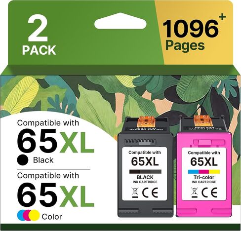 65XL Ink Cartridges Black/Color Combo Pack High-Yield Replacement for HP Ink 65 65XL Ink Cartridges Work for HP DeskJet 3755 3772 3700 3752 3722 2600 2622 Envy 5055 5000 5070 5052 (1 Black,1 Color) in Saudi Arabia
