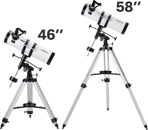 130EQ Reflector Telescope, 130mm Aperture, EQ Mount | 650mm focal length, manual equatorial mount, phone adapter, 2x Barlow lens, Moon filter, wireless remote in Saudi Arabia