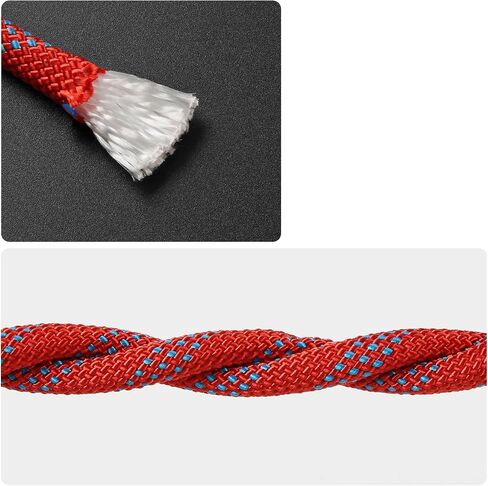 Marine Rope with Hook, Nylon, Floating, 9/16 in x 16 ft, Red, 9 KN, for Rappelling, Knot Tying, Boating, Anchor, Fishing in Kuwait
