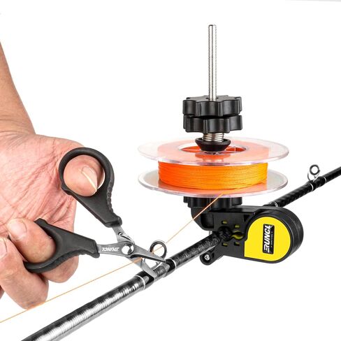 RUNCL Portable Fishing Line Spooler - Compact Line Winder with Braid Scissors, Clamp-on Rod Spooling Tool with Adjustable Tension for Spinning & Baitcasting Rods in Kuwait