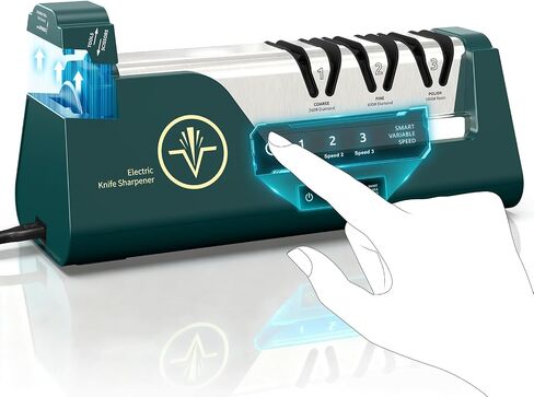 Professional Electric Knife Sharpener | 3-Speed Variable 4-Stage, Open Touch-Screen, 100% Diamond Abrasives, Precision Angle Guides in Saudi Arabia