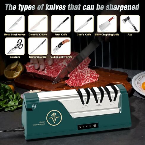 Professional Electric Knife Sharpener | 3-Speed Variable 4-Stage, Open Touch-Screen, 100% Diamond Abrasives, Precision Angle Guides in Saudi Arabia