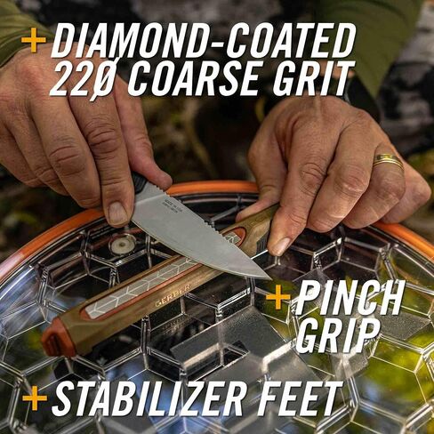 Gerber Edgefield Pack Knife Sharpener, Hunting and Camping Essentials, Ceramic Carbide Dual Grit, Carabiner Clip, Lightweight and Portable, 7.1" Long, Coyote Brown in Saudi Arabia