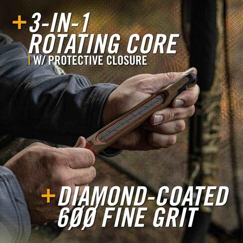 Gerber Edgefield Pack Knife Sharpener, Hunting and Camping Essentials, Ceramic Carbide Dual Grit, Carabiner Clip, Lightweight and Portable, 7.1" Long, Coyote Brown in Saudi Arabia