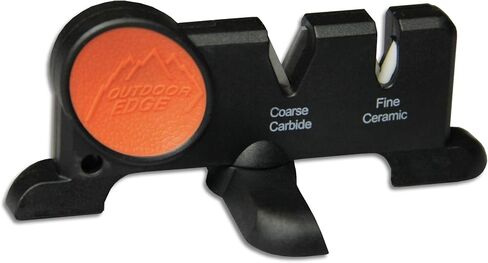 Outdoor Edge Edge-X, Pocket Sized 2-Stage Carbide/Ceramic Abrasive Knife Sharpener with Folding X-Base that Improves Stability for all Outdoor and Kitchen Knives in Kuwait