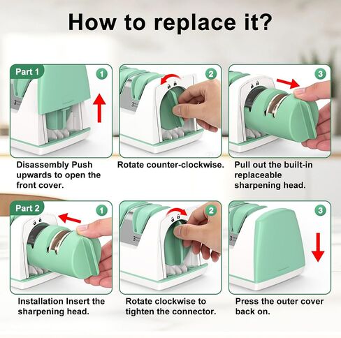 Electric Knife Sharpener with Replaceable Sharpening Head | 3-Stage Sharpening, 15° Precision Angle, Diamond Sharpening System, Metal & Ceramic Knives, Exquisite Gifts & Packaging in Saudi Arabia