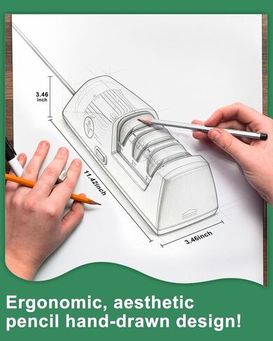 Electric Knife Sharpener with Replaceable Sharpening Head | 3-Stage Sharpening, 15° Precision Angle, Diamond Sharpening System, Metal & Ceramic Knives, Exquisite Gifts & Packaging in Saudi Arabia