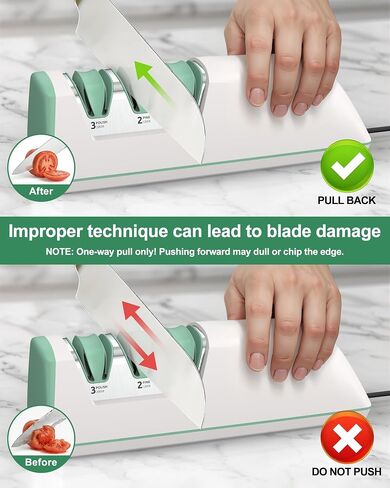 Electric Knife Sharpener with Replaceable Sharpening Head | 3-Stage Sharpening, 15° Precision Angle, Diamond Sharpening System, Metal & Ceramic Knives, Exquisite Gifts & Packaging in Saudi Arabia