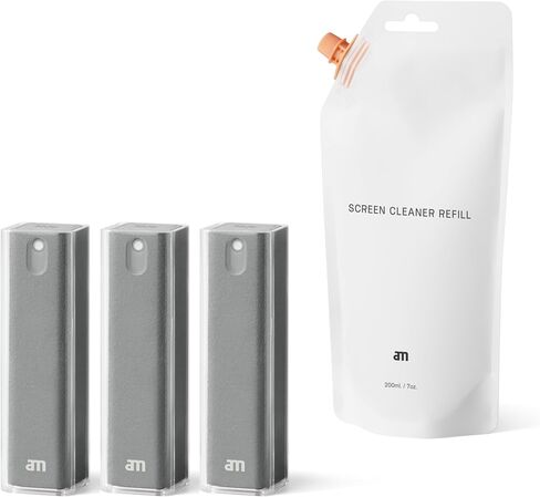 am Mist Screen Cleaner with 7 oz Refill – Alcohol-Free Cleaning Kit, Gray | Mist screen cleaner with 7 oz refill, microfiber cloth and alcohol-free formula for phones, TVs, laptops and car displays. in Kuwait